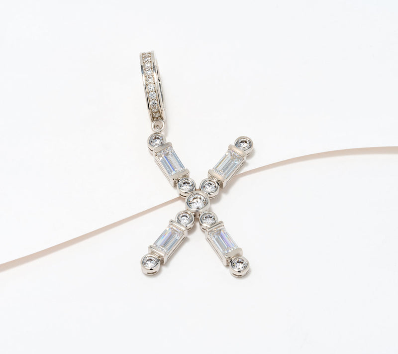 Diamonique x Lulu Frost Initial Charm Enhancer, Sterling Silver — View 53