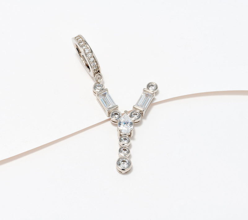 Diamonique x Lulu Frost Initial Charm Enhancer, Sterling Silver — View 54