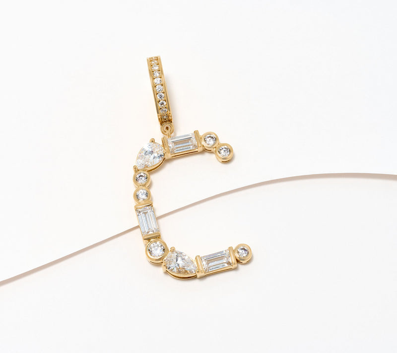 Diamonique x Lulu Frost Initial Charm Enhancer, 14K Plated — View 25