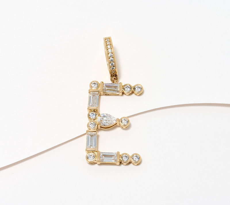 Diamonique x Lulu Frost Initial Charm Enhancer, 14K Plated — View 27