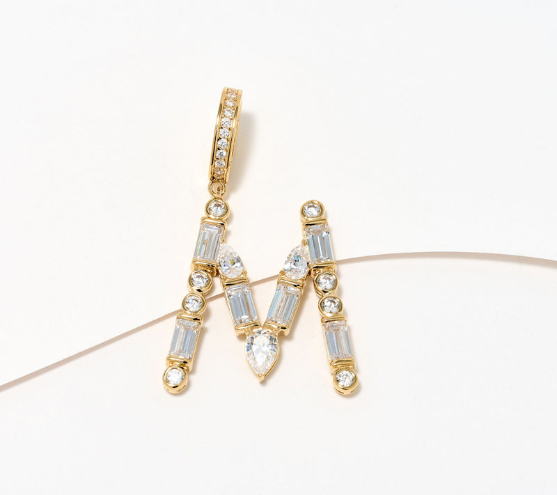 Diamonique x Lulu Frost Initial Charm Enhancer, 14K Plated — View 32