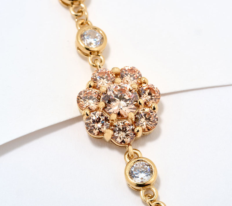 Diamonique x Lulu Frost Champagne Flower Bracelet Sterling Silver — View 2