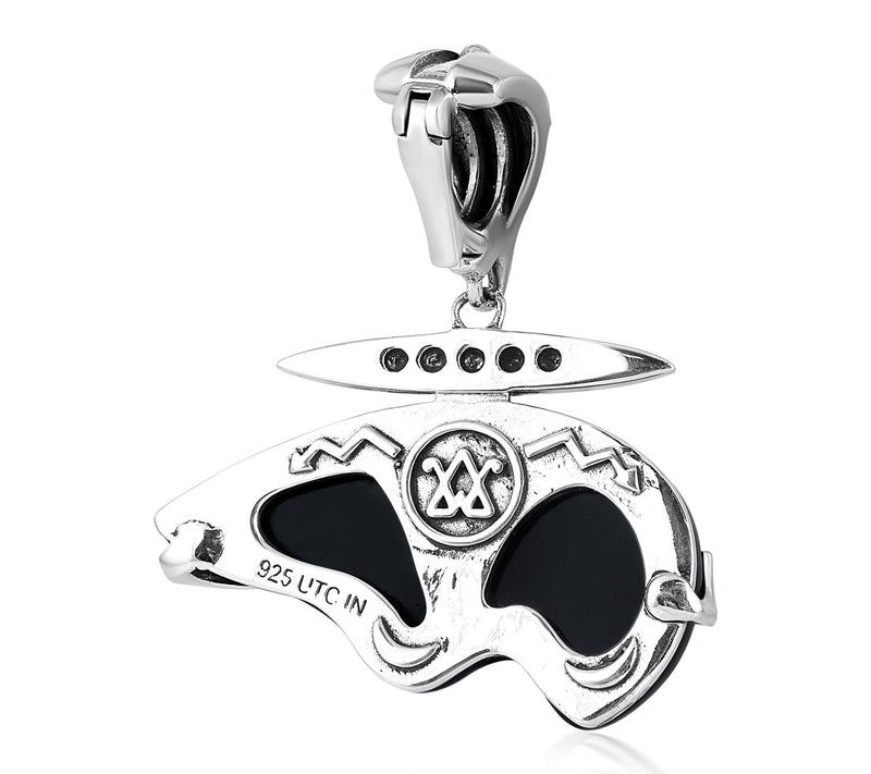 American West Sterling Silver Black Agate BearEnhancer — View 4