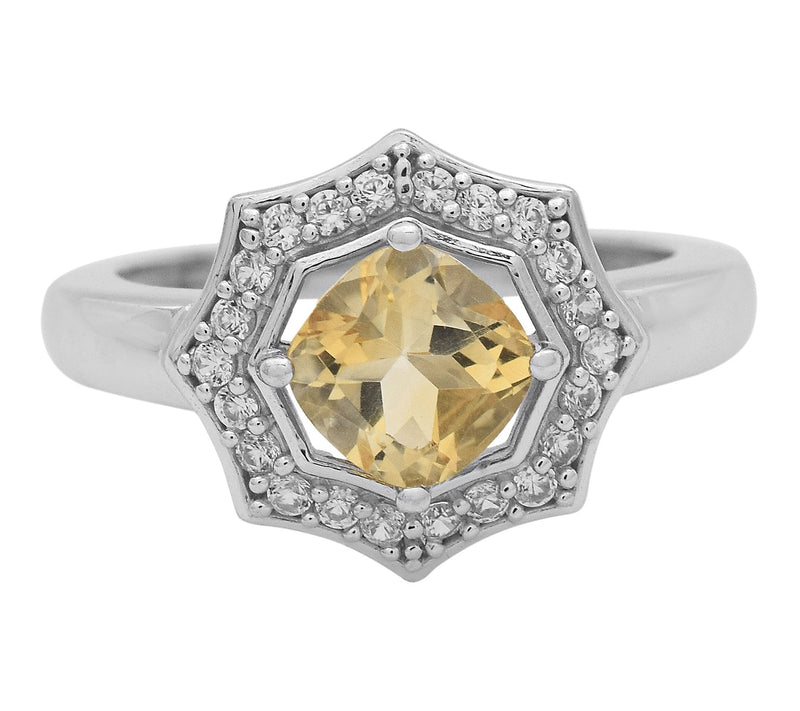 Affinity Gems Multi-Gemstone Halo Ring, Sterling Silver — View 2