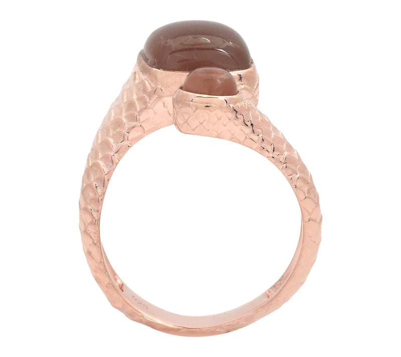 Artisan Crafted 14K Rose Gold Plated ChocolateMoonstone Ring — View 5
