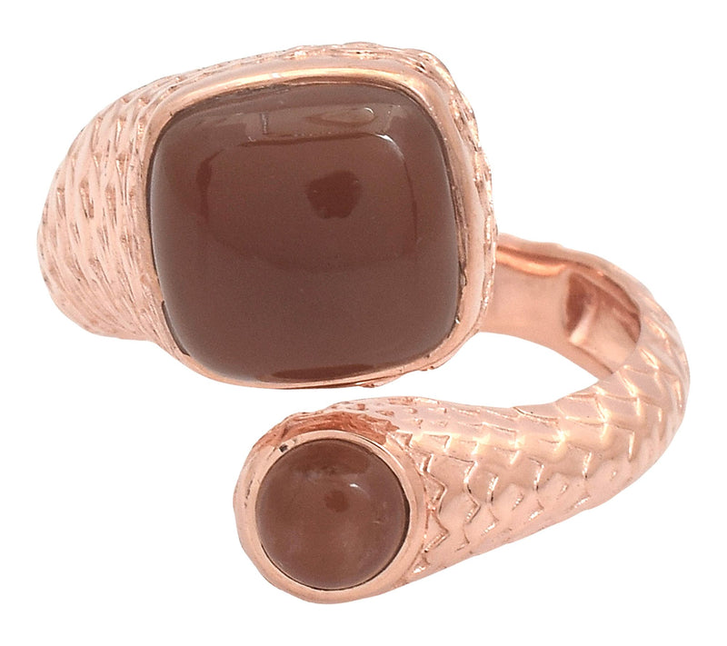 Artisan Crafted 14K Rose Gold Plated ChocolateMoonstone Ring — View 2