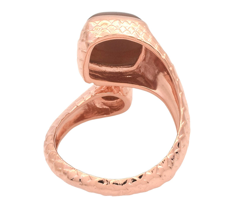 Artisan Crafted 14K Rose Gold Plated ChocolateMoonstone Ring — View 3