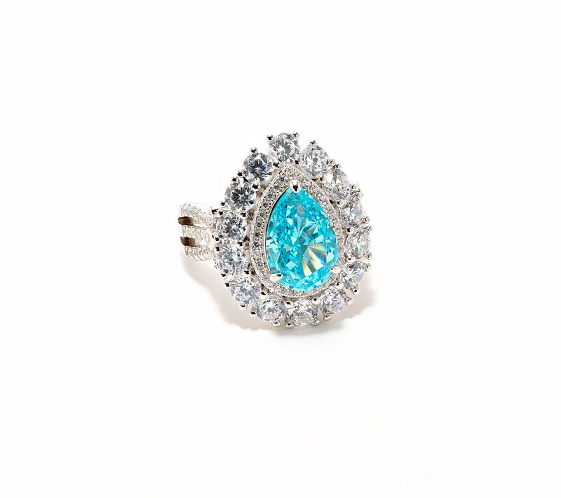 Kathy Hilton x Anna Zuckerman Sunny Isles Pear Ring, Sterling Silver — Main view