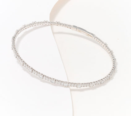 Effy Lab Grown Diamond White Diamond Bangle, 14K Gold
