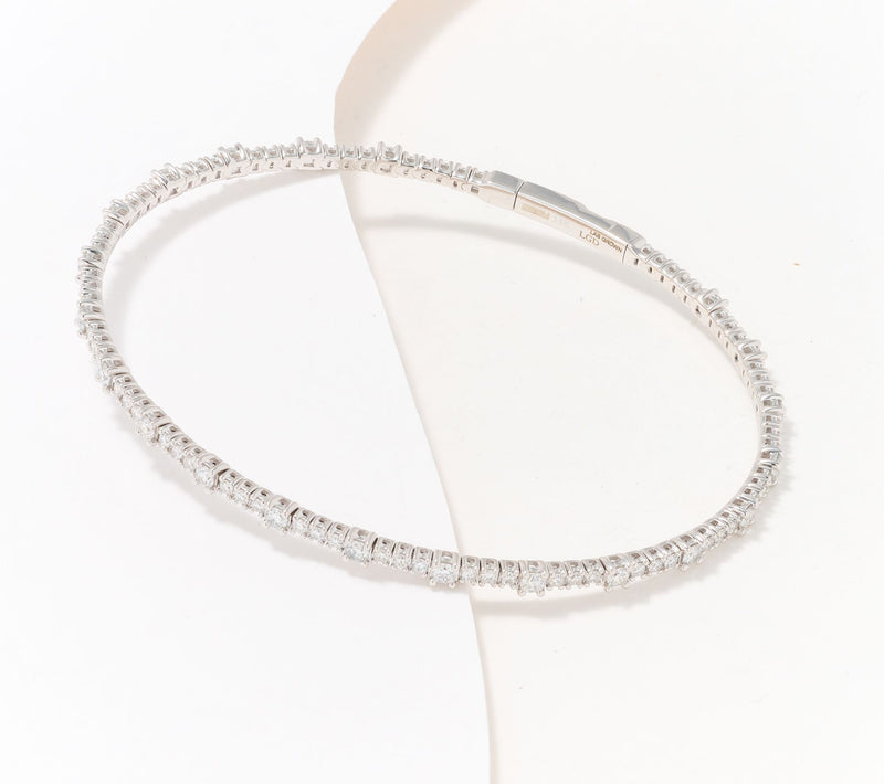 Effy Lab Grown Diamond White Diamond Bangle, 14K Gold — View 3