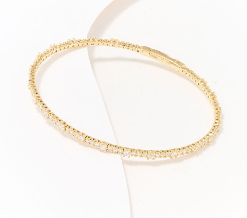 Effy Lab Grown Diamond White Diamond Bangle, 14K Gold — View 5