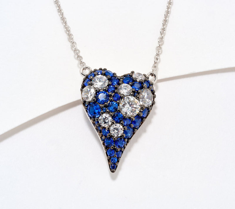 Diamonique x Jennifer Miller Cobblestone Heart Necklace, Sterl — View 11