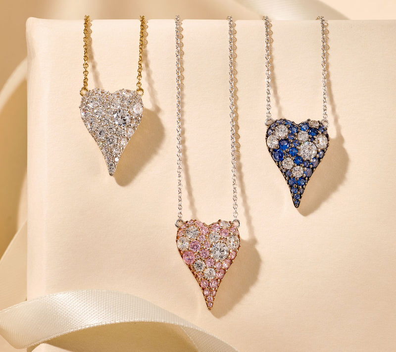 Diamonique x Jennifer Miller Cobblestone Heart Necklace, Sterl — View 7