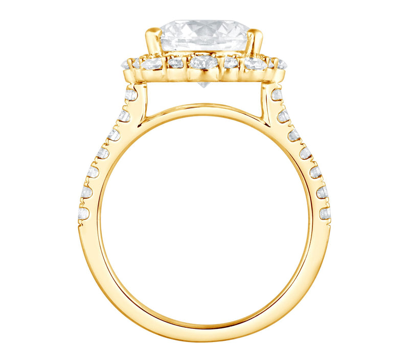 Fire Light 3.20 cttw Lab Grown Diamond Halo Ring, 14K Gold — View 2