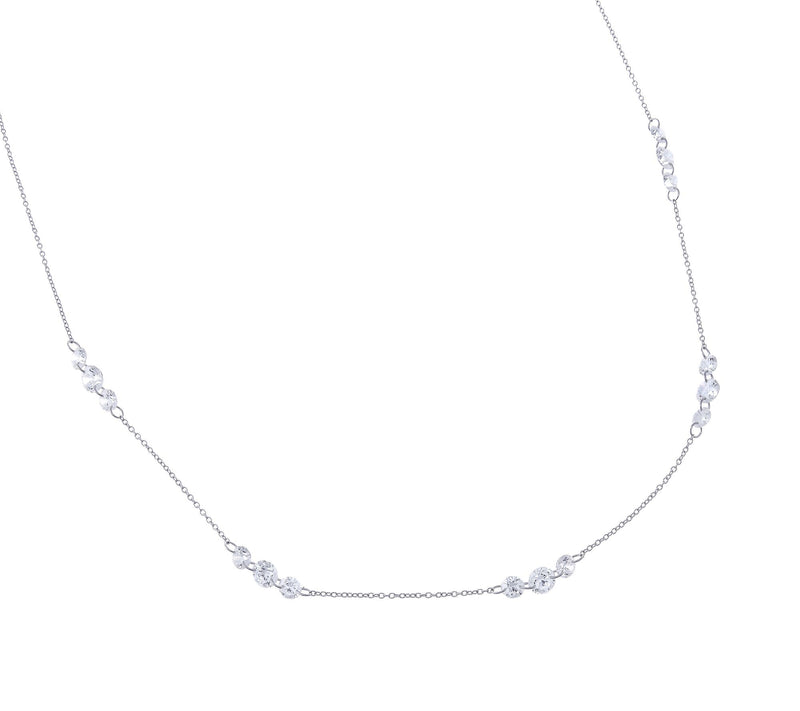 Diamonique x Jennifer Miller 24" Floating Station Necklace — View 3