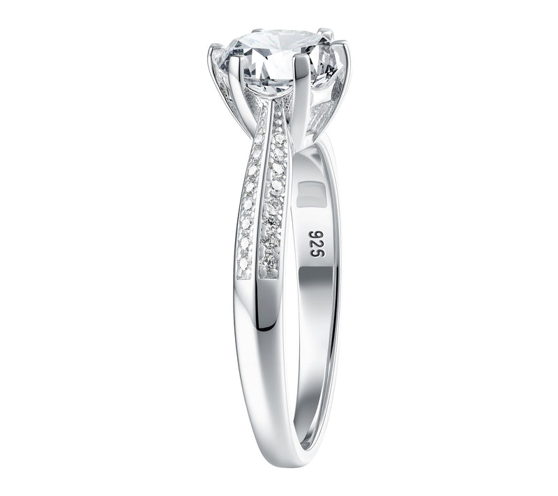 Diamonique 1.50 cttw Solitaire Ring, Sterling Silver — View 3