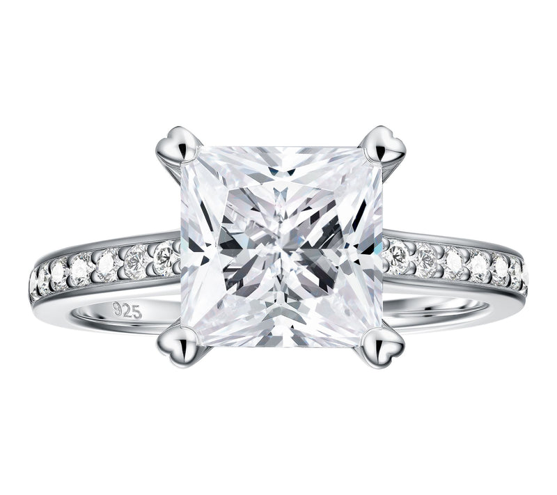 Diamonique 4.75 ctttw Princess Cut Pave Band Ring, Sterling — View 2