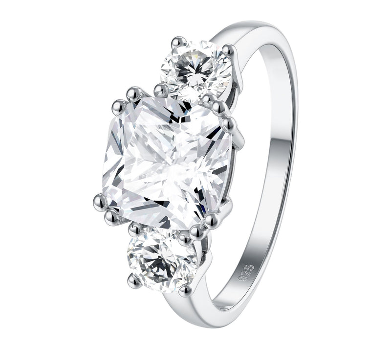 Diamonique 3.80 cttw 3-Stone Ring, Sterling Silver — View 2