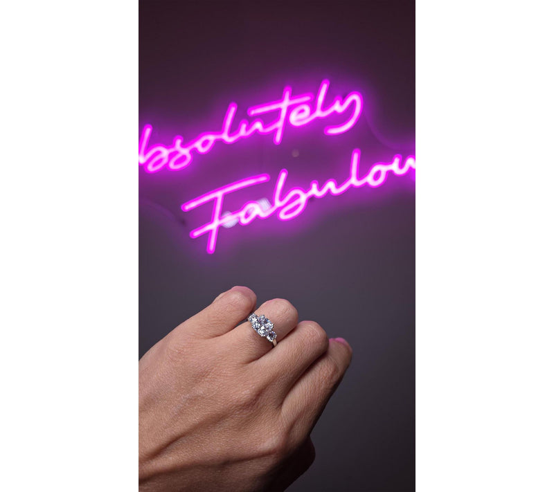 Diamonique 3.80 cttw 3-Stone Ring, Sterling Silver — View 5