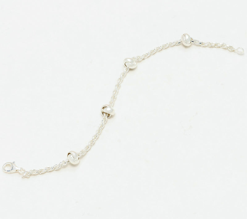 UltraFine 950 Silver Love Knot Station Bracelet — View 7