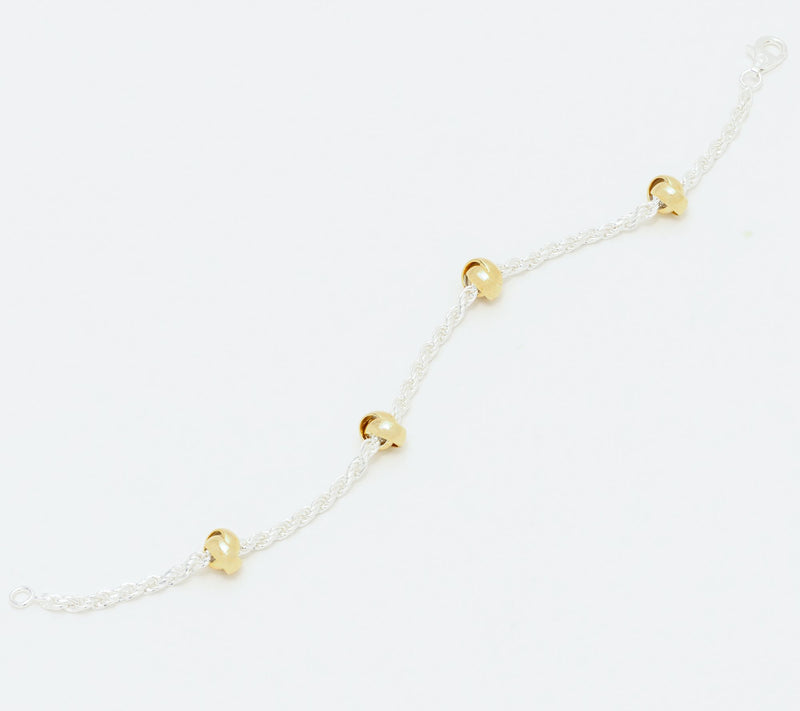 UltraFine 950 Silver Love Knot Station Bracelet — View 9