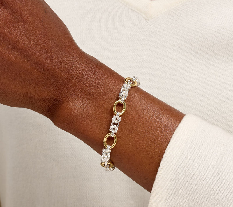 UltraFine 950 Silver Byzantine Station Status Bracelet w/ Mag — View 9