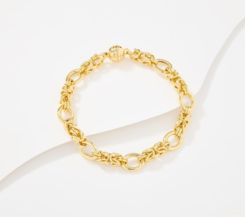 UltraFine 950 Silver Byzantine Station Status Bracelet w/ Mag — Main view