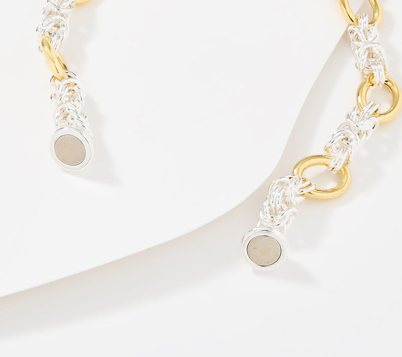 UltraFine 950 Silver Byzantine Station Status Bracelet w/ Mag — View 8