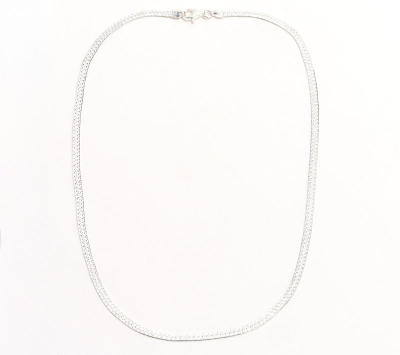 UltraFine 950 Silver Reversible 18" D/C Herringbone Chain Necklace — View 3