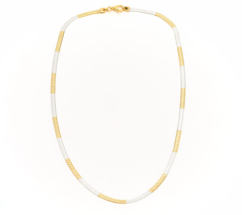 UltraFine 950 Silver Reversible 18" D/C Herringbone Chain Necklace — View 5