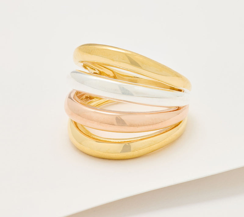 UltraFine 950 Silver Bold Multi Layered Band Ring — Main view