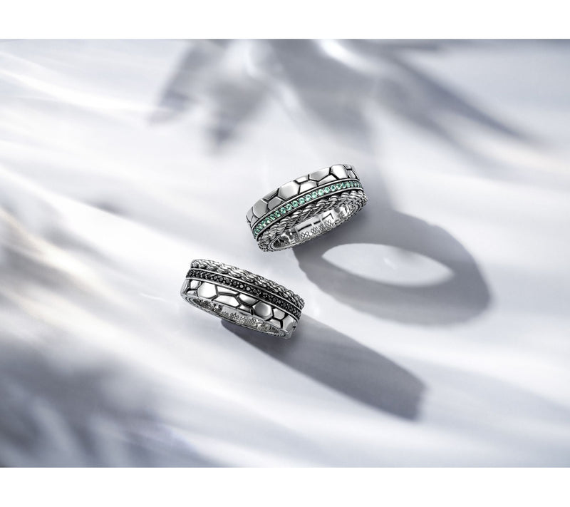 JAI Ireland Sterling Silver Cara Rope & Northern Coast Gemtsone Ring — View 2