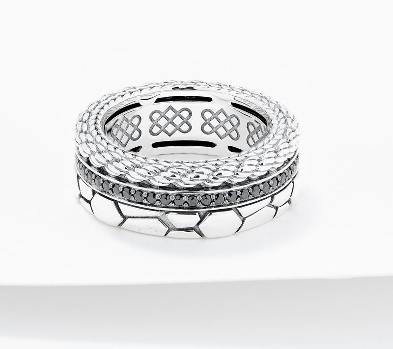 JAI Ireland Sterling Silver Cara Rope & Northern Coast Gemtsone Ring — View 8
