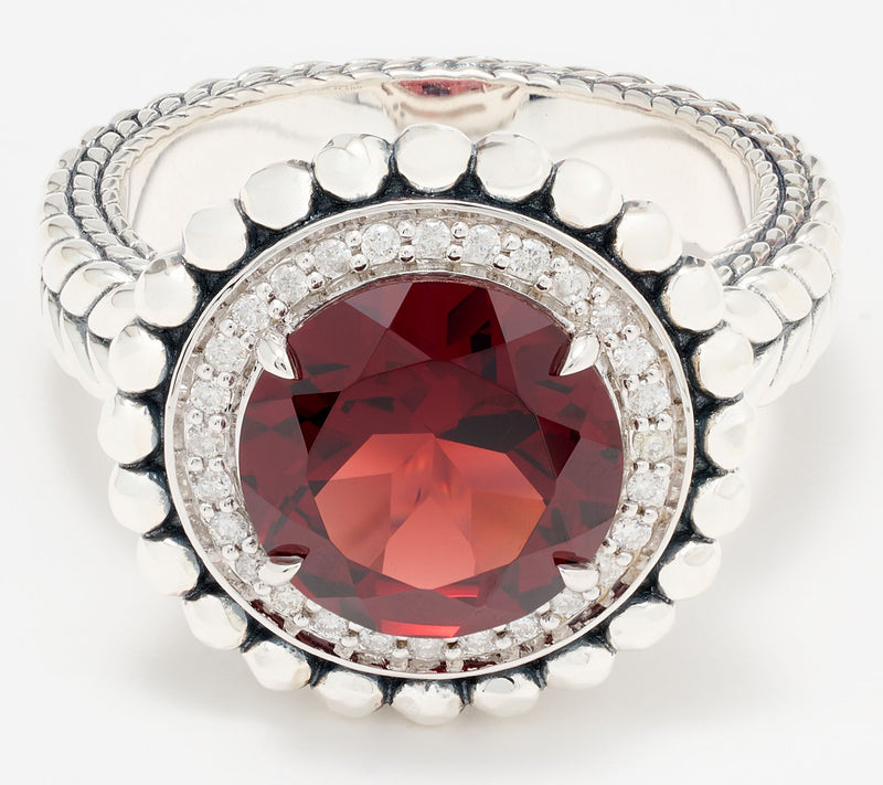 JAI Sterling Silver Gemstone & Diamond Shimmer Bead Ring — View 6