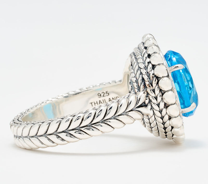 JAI Sterling Silver Gemstone & Diamond Shimmer Bead Ring — View 12