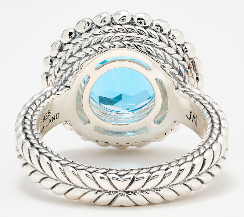 JAI Sterling Silver Gemstone & Diamond Shimmer Bead Ring — View 13