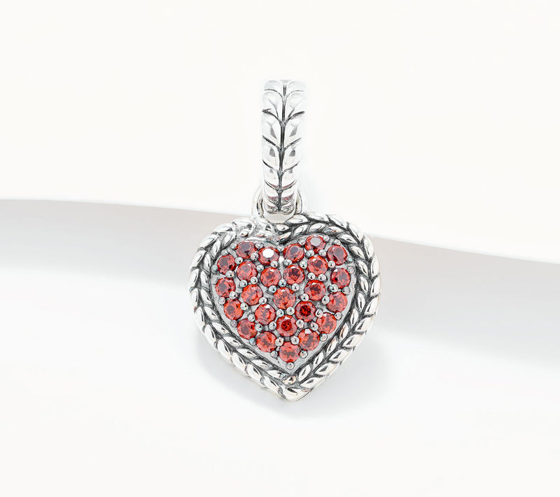 JAI Sterling Silver Pave Gemstone Symbols of Love Enhancer — View 14