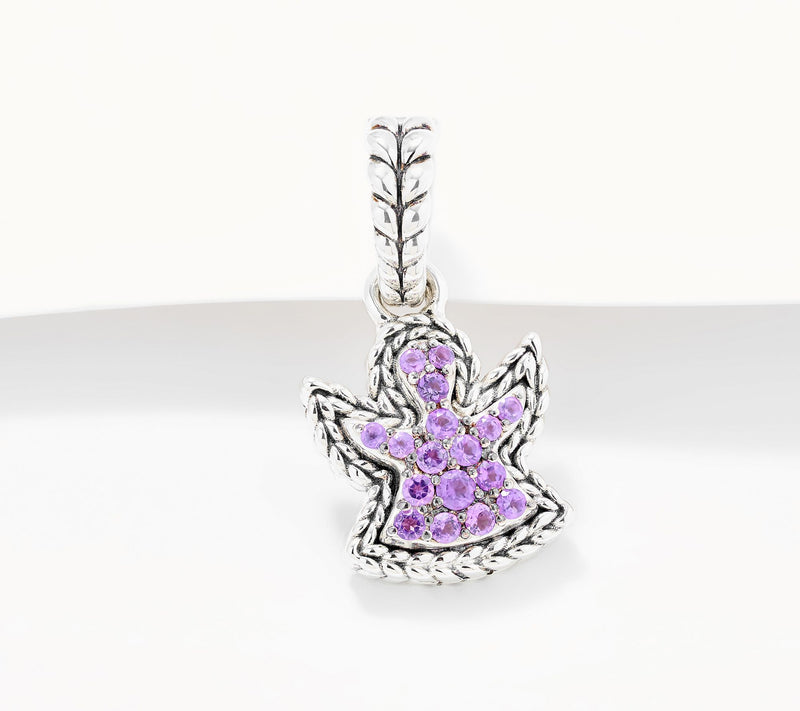 JAI Sterling Silver Pave Gemstone Symbols of Love Enhancer — View 18