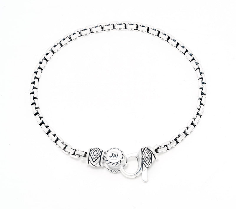 JAI x Alberti Sterling Silver Mirror Cut 4.0mm Box Chain Bracelet, 10.5g — Main view