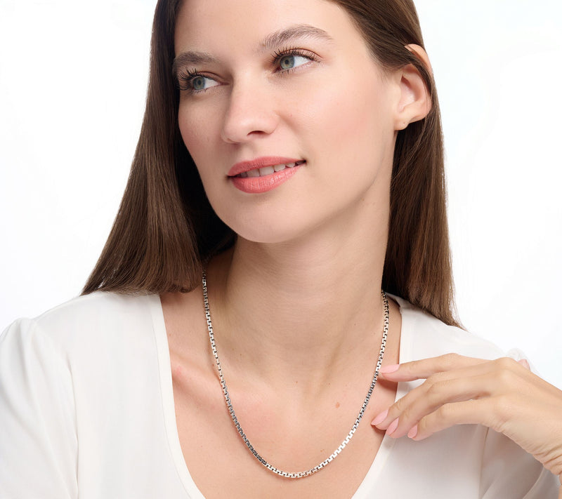 JAI x Alberti Sterling Silver 20" Mirror Cut 4.0mm Box Chain Necklace, 24.5g — View 4