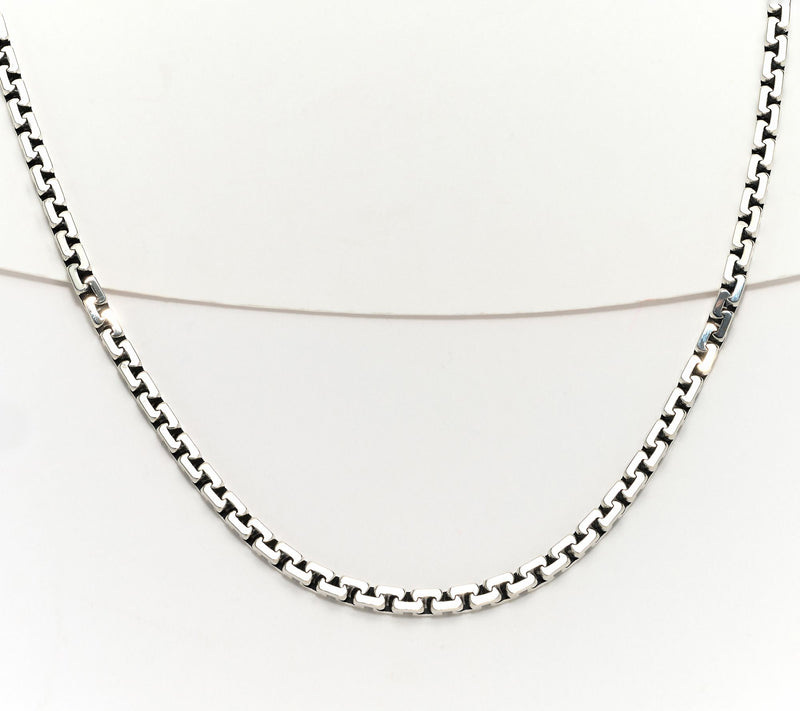 JAI x Alberti Sterling Silver 20" Mirror Cut 4.0mm Box Chain Necklace, 24.5g — Main view
