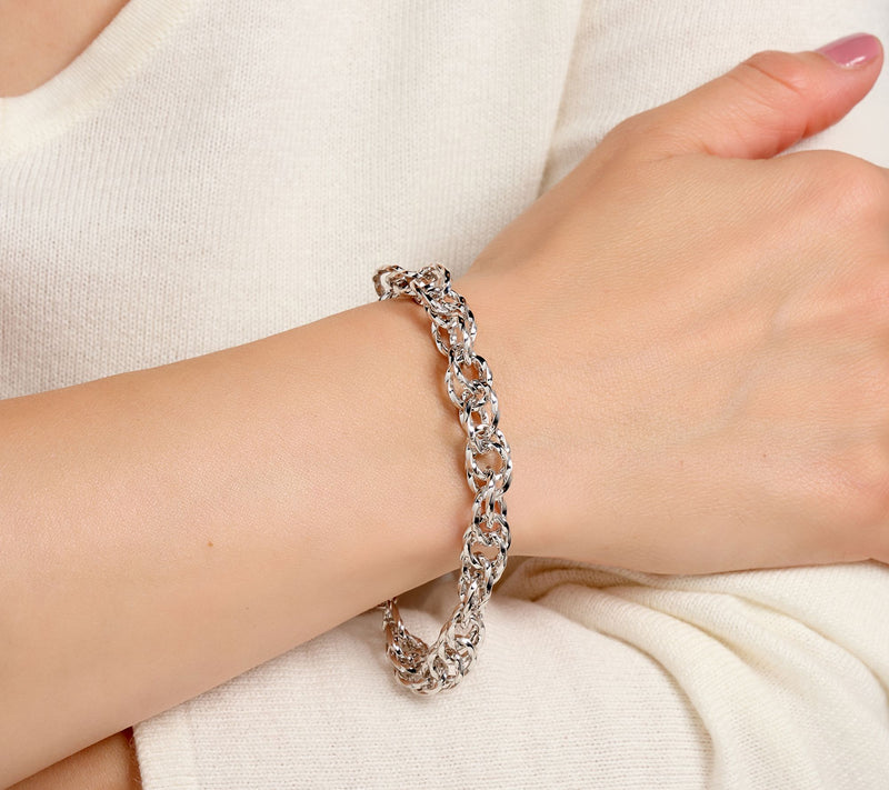 Christian James by Scott Grimes Sterling Iconic Ripple Link Bracelet 18.0g — View 7
