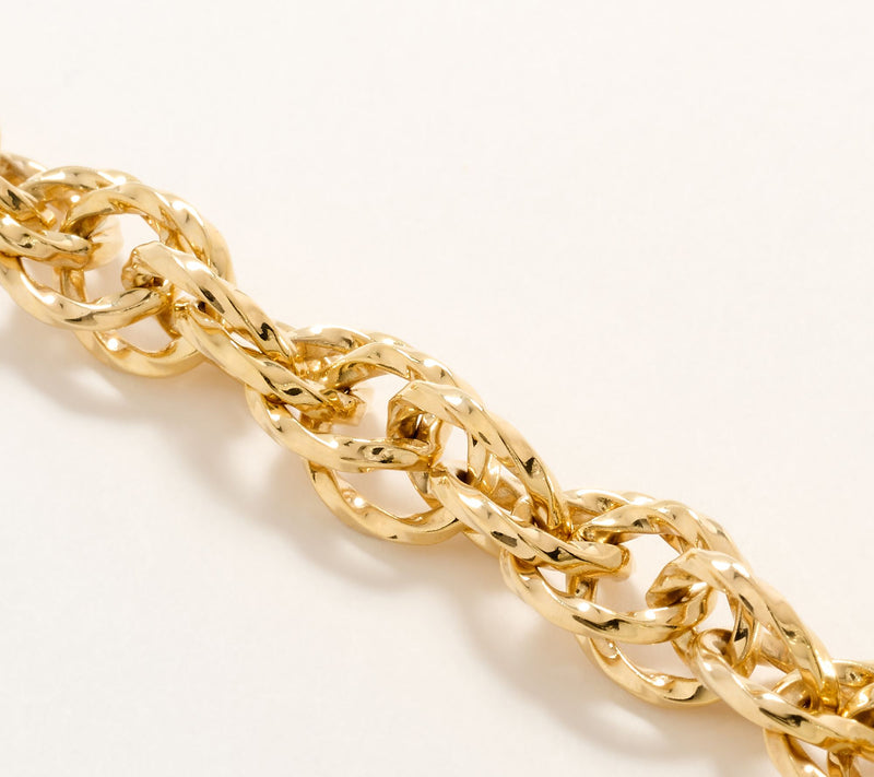 Christian James by Scott Grimes 14K Clad Iconic Ripple Link Bracelet 18.0g — View 2