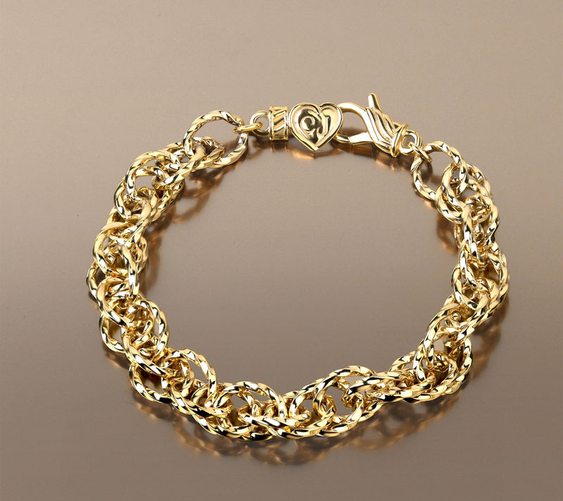 Christian James by Scott Grimes 14K Clad Iconic Ripple Link Bracelet 18.0g — View 3