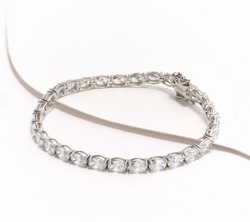 Diamonique Choice of Cut 6mm Tennis Bracelet, Sterling Silver — Main view