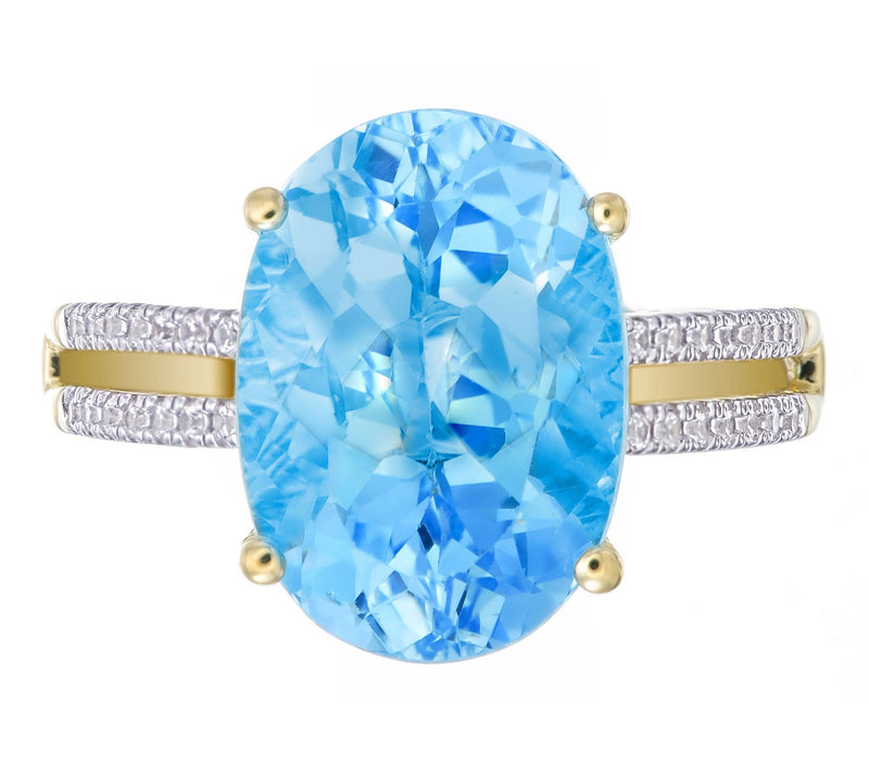 Affinity Gems Sky Blue Topaz & White Zircon Ring, 14K Plated — View 2