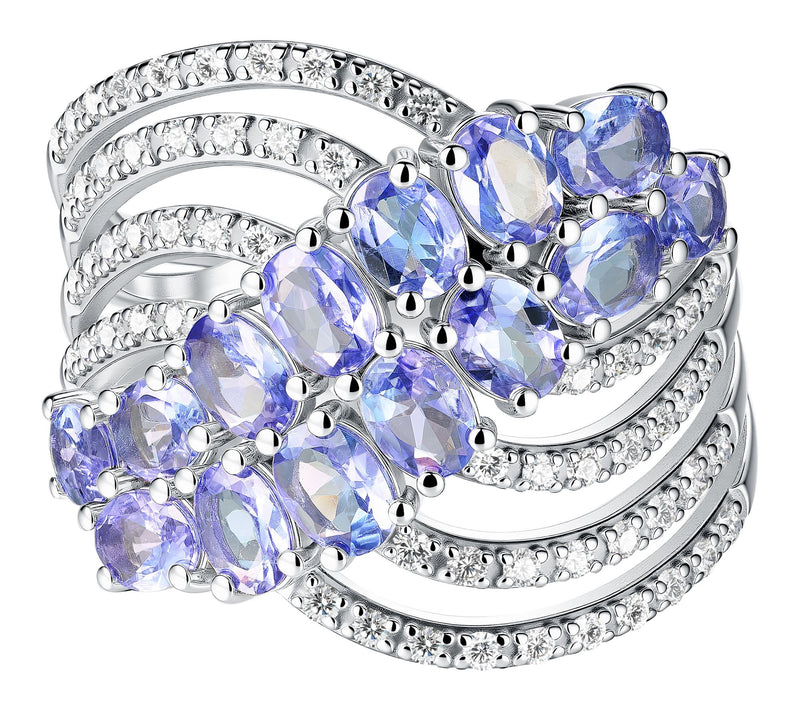 Affinity Gems Pastel Tanzanite& White Zircon Ring, Sterling — Main view