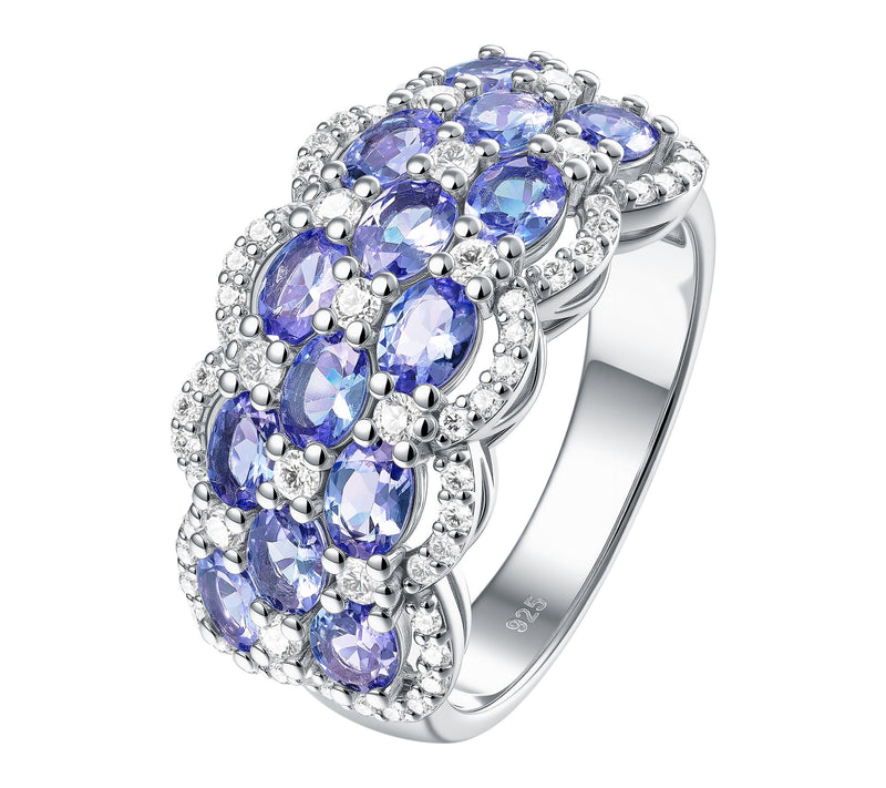 Affinity Gems Tanzanite Multi Row Ring, Sterling — Main view