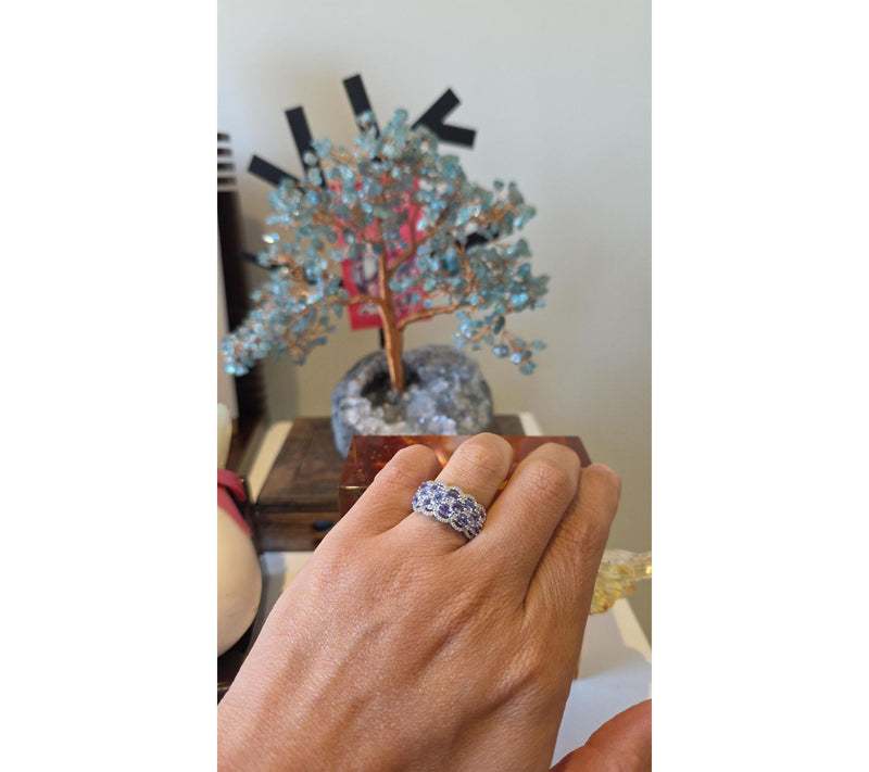 Affinity Gems Tanzanite Multi Row Ring, Sterling — View 4
