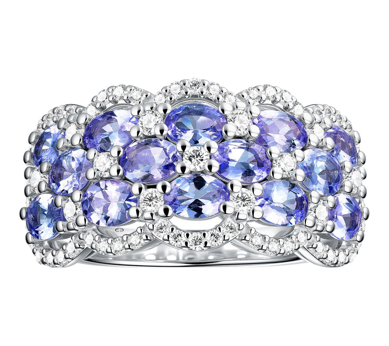 Affinity Gems Tanzanite Multi Row Ring, Sterling — View 2